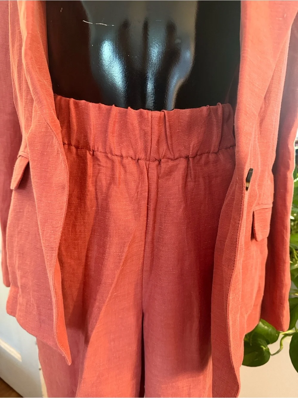 NWT J Crew Astrid Corsl Colored Elastic Waist Linen-Cupro Ankle Pants Large